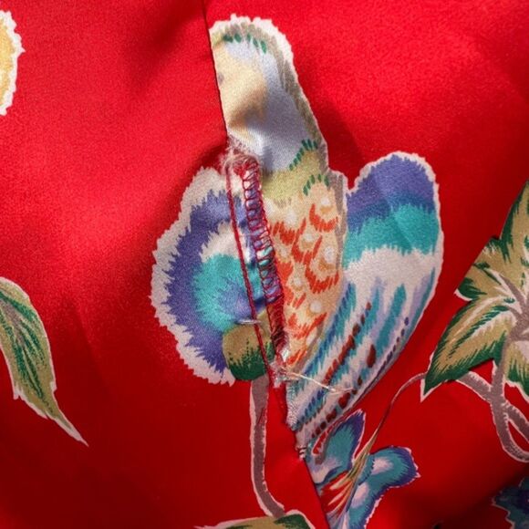 Natori Red Floral Kimono Robe – Size Small - Picture 6 of 12